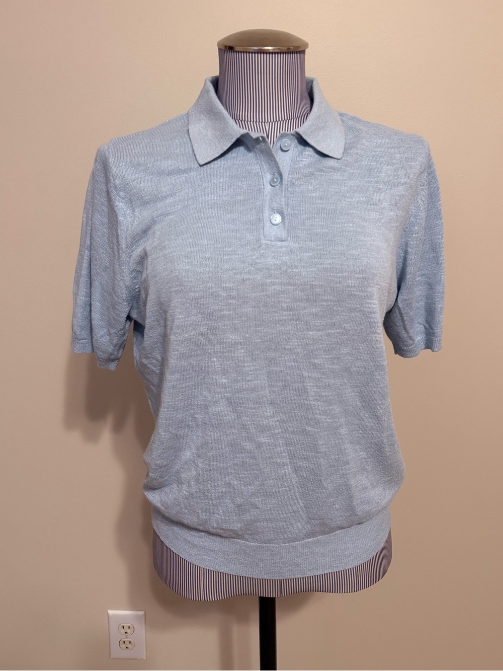 Banana Republic Linen Blend Sweater Polo – Light Blue – Size M